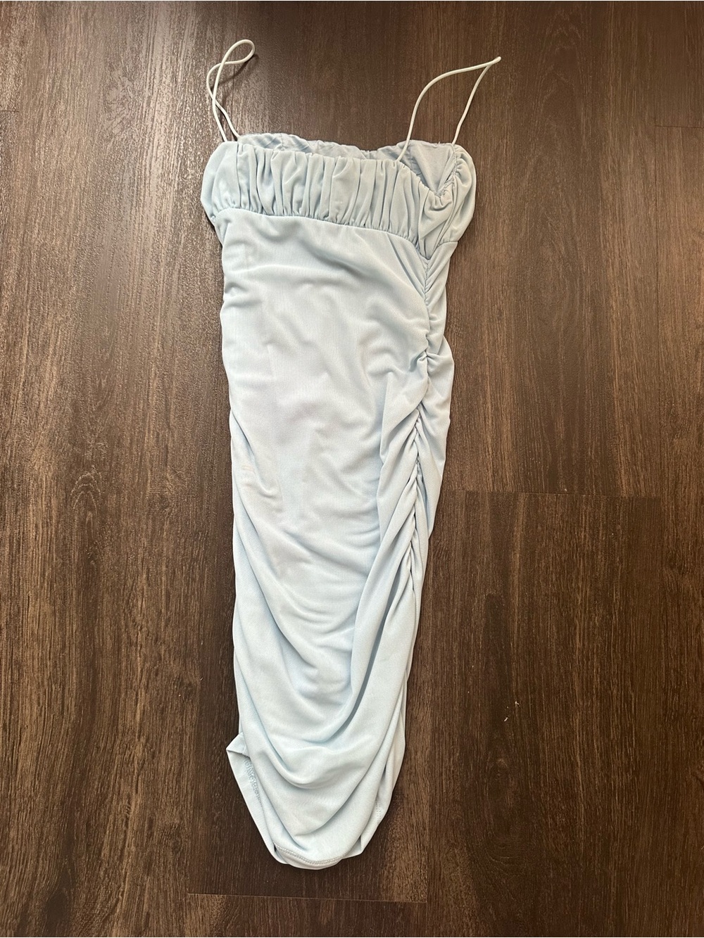 Princess Polly Light Blue Ruched Midi Slip Dress